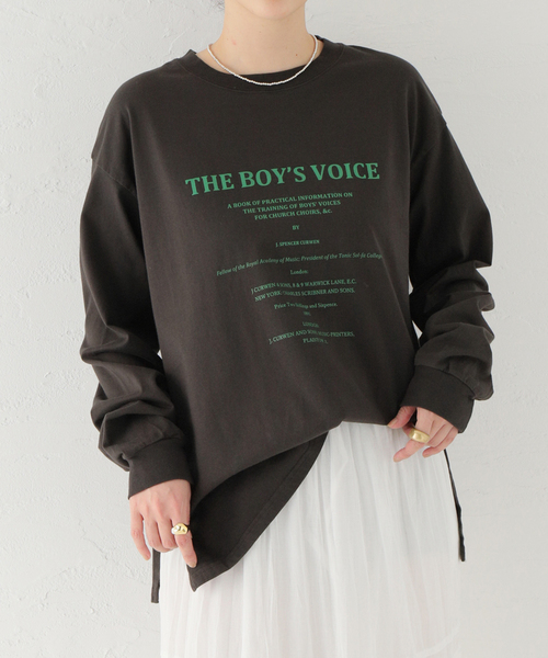 FRAMeWORK（フレームワーク）の「カバーページロゴロンT（Tシャツ/カットソー・レディース・ホワイト/ネイビー/チャコールグレー・FREE）」の7枚目の写真