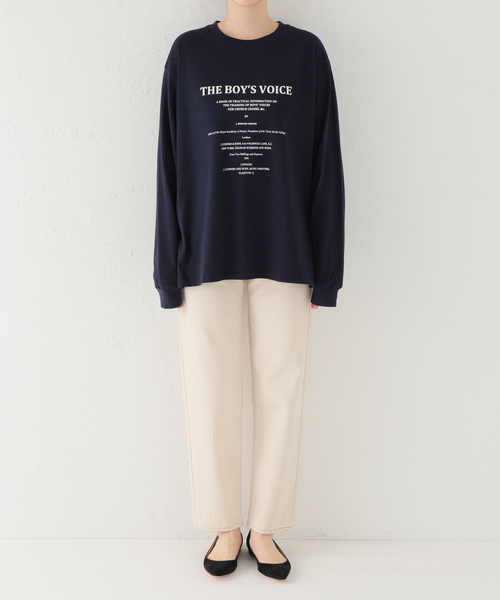 FRAMeWORK（フレームワーク）の「カバーページロゴロンT（Tシャツ/カットソー・レディース・ホワイト/ネイビー/チャコールグレー・FREE）」の11枚目の写真