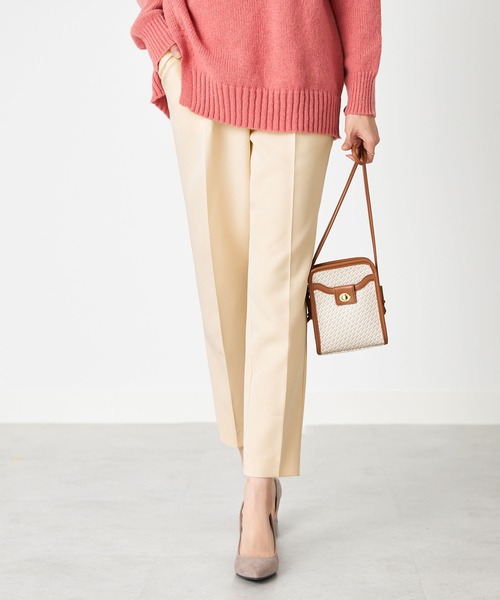 CHAN ME（チャンミ）の「センタープレステーパードパンツ（スラックス・レディース・アイボリー/ブラック/キャメル/レッド/ダークブルー・SMALL/MEDIUM/LARGE/X-LARGE）」の8枚目の写真