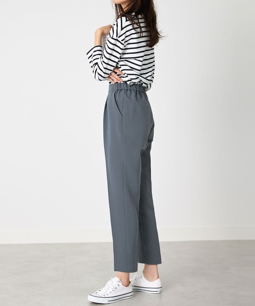 CHAN ME（チャンミ）の「センタープレステーパードパンツ（スラックス・レディース・アイボリー/ブラック/キャメル/レッド/ダークブルー・SMALL/MEDIUM/LARGE/X-LARGE）」の16枚目の写真