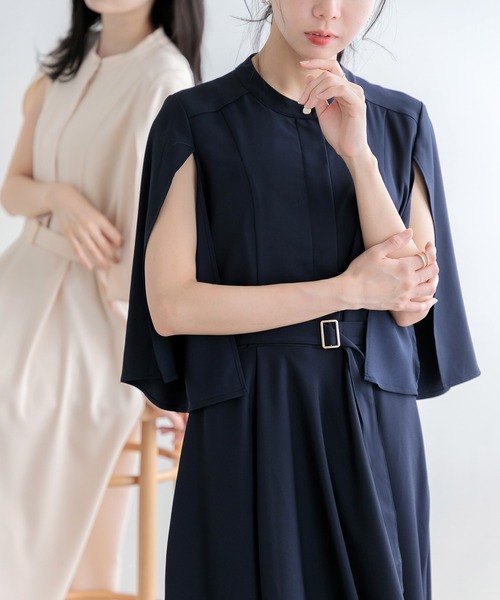 Dita Muaj.（ディータムアージュ）の「【ZOZO限定】スリーブスリットフレアワンピース（ワンピース・レディース・ネイビー/アイボリー・FREE）」の8枚目の写真