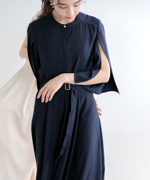 Dita Muaj.（ディータムアージュ）の「【ZOZO限定】スリーブスリットフレアワンピース（ワンピース・レディース・ネイビー/アイボリー・FREE）」の5枚目の写真