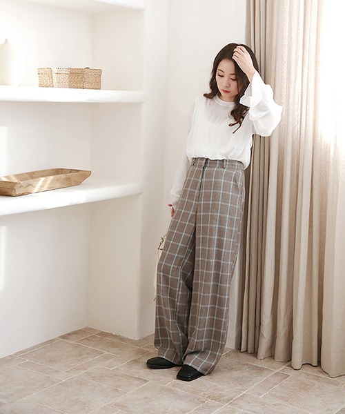 Isn't She?(イズントシー)の「チェックパンツ(その他パンツ・レディース・ライトベージュ/グレー・S/M)」の4枚目の写真