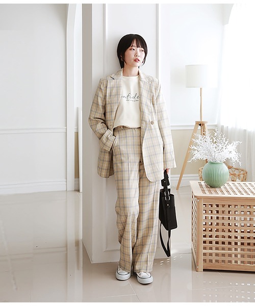 Isn't She?(イズントシー)の「チェックパンツ(その他パンツ・レディース・ライトベージュ/グレー・S/M)」の6枚目の写真