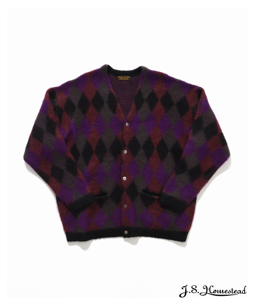 JOURNAL STANDARD J.S HOMESTEAD(ジャーナルスタンダードホームステッド)の「【J.S.Homestead】5G KID-MOHAIR WJQ RETRO ARGYLE C/D(カーディガン/ボレロ・メンズ・パープル/イエロー/オレンジ/ブルー系その他・MEDIUM/LARGE)」の3枚目の写真