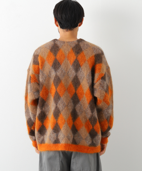 J.S.Homestead】5G KID-MOHAIR WJQ RETRO ARGYLE C/D（カーディガン