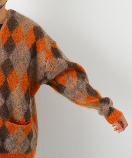 JOURNAL STANDARD J.S HOMESTEAD(ジャーナルスタンダードホームステッド)の「【J.S.Homestead】5G KID-MOHAIR WJQ RETRO ARGYLE C/D(カーディガン/ボレロ・メンズ・パープル/イエロー/オレンジ/ブルー系その他・MEDIUM/LARGE)」の14枚目の写真
