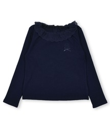 BeBe（ベベ）の「BeBe/起毛フライスレース襟Tシャツ(90~150cm)（Tシャツ/カットソー）」