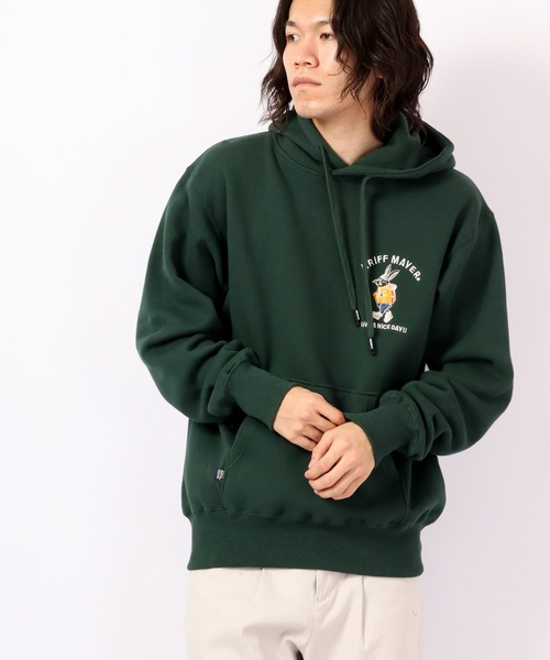 KRIFF MAYER（クリフメイヤー）の「KRIFF MAYER Camp rabbit brushed lining pullover hoodie / キャンプラビット裏起毛プルオーバーパーカー unisex（パーカー・メンズ・チャコール/モカ/ネイビー/グリーン/レンガ/ナチュラル/グレー・M/L/XL）」の6枚目の写真