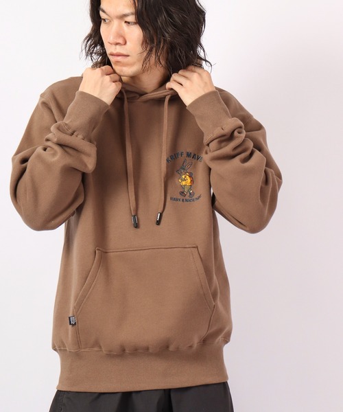 KRIFF MAYER（クリフメイヤー）の「KRIFF MAYER Camp rabbit brushed lining pullover hoodie / キャンプラビット裏起毛プルオーバーパーカー unisex（パーカー・メンズ・チャコール/モカ/ネイビー/グリーン/レンガ/ナチュラル/グレー・M/L/XL）」の4枚目の写真