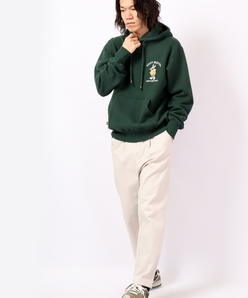KRIFF MAYER（クリフメイヤー）の「KRIFF MAYER Camp rabbit brushed lining pullover hoodie / キャンプラビット裏起毛プルオーバーパーカー unisex（パーカー・メンズ・チャコール/モカ/ネイビー/グリーン/レンガ/ナチュラル/グレー・M/L/XL）」の13枚目の写真