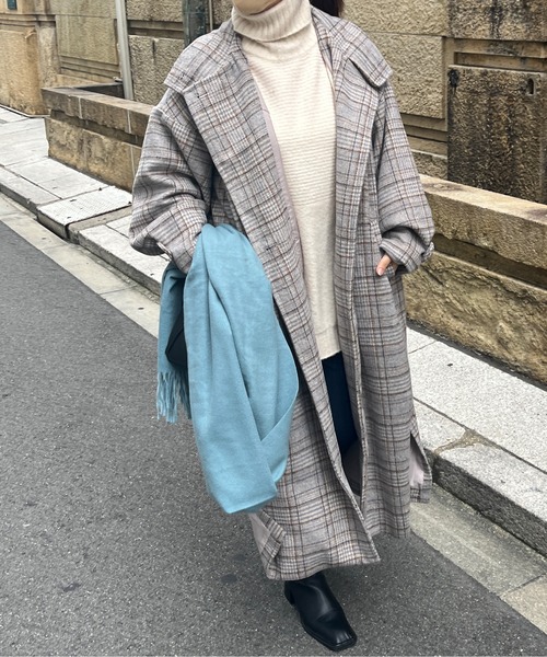 Chez toi(シェトワ)の「スタンドネックコート(その他アウター・レディース・ベージュ/ブラック/グリーン/アイボリー・FREE)」の8枚目の写真