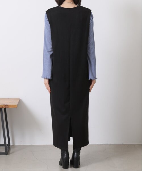 RAY CASSIN（レイカズン）の「スエードツイルVネックワンピース（ジャンパースカート・レディース・マスタード/ブルー/ブラック・FREE）」の10枚目の写真