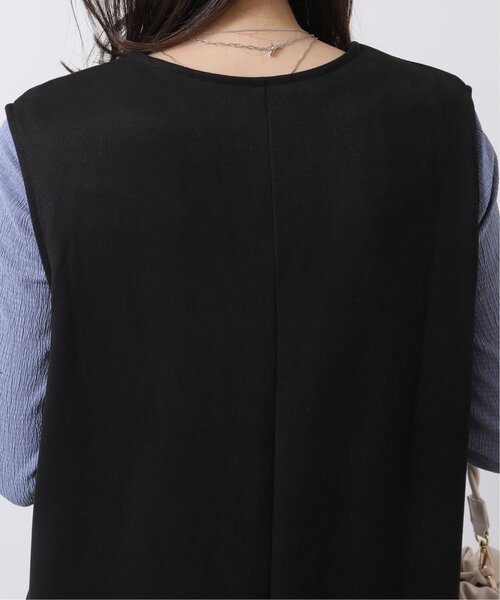 RAY CASSIN（レイカズン）の「スエードツイルVネックワンピース（ジャンパースカート・レディース・マスタード/ブルー/ブラック・FREE）」の11枚目の写真