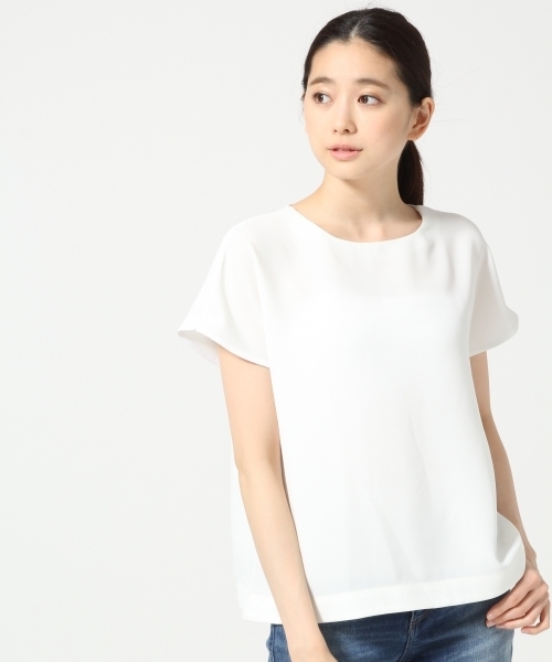 LEPSIM(レプシィム)の「ビジューネック2WAYブラウス 559622(シャツ/ブラウス・レディース・オフホワイト/ベージュ/ダークネイビー・FREE)」の7枚目の写真