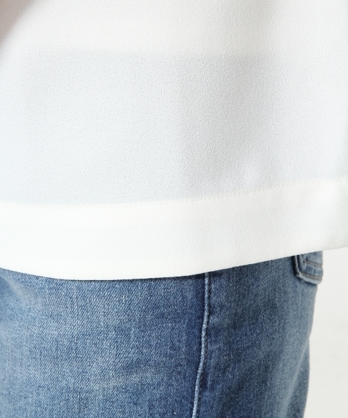 LEPSIM(レプシィム)の「ビジューネック2WAYブラウス 559622(シャツ/ブラウス・レディース・オフホワイト/ベージュ/ダークネイビー・FREE)」の8枚目の写真