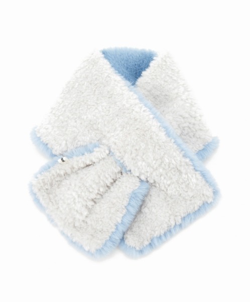 Casselini（キャセリーニ）の「Casselini(キャセリーニ)リバーシブルティペット（マフラー・レディース・ブルー/オフホワイト/アニマル・FREE）」の9枚目の写真