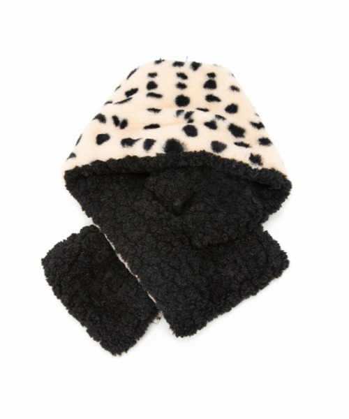 Casselini（キャセリーニ）の「Casselini(キャセリーニ)リバーシブルティペット（マフラー・レディース・ブルー/オフホワイト/アニマル・FREE）」の5枚目の写真