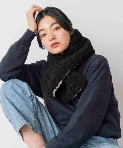 Casselini（キャセリーニ）の「Casselini(キャセリーニ)リバーシブルティペット（マフラー・レディース・ブルー/オフホワイト/アニマル・FREE）」の14枚目の写真