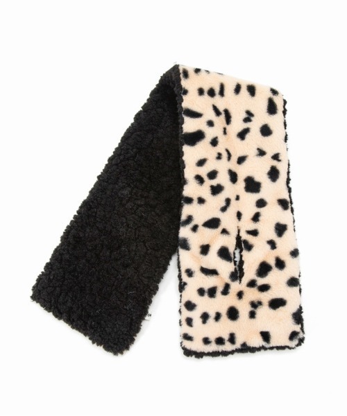 Casselini（キャセリーニ）の「Casselini(キャセリーニ)リバーシブルティペット（マフラー・レディース・ブルー/オフホワイト/アニマル・FREE）」の4枚目の写真