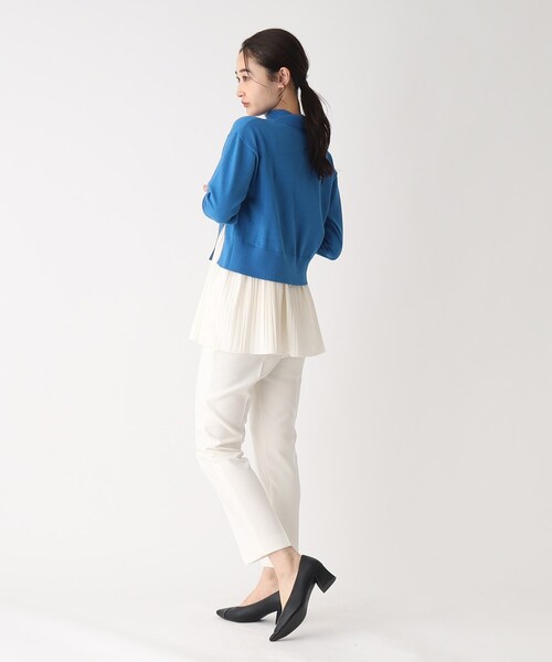 OPAQUE.CLIP（オペークドットクリップ）の「◆【3WAY】プリーツレイヤードニット（ニット/セーター・レディース・ブラック/ライトベージュ/ブルー/グレー・36/38/40）」の8枚目の写真