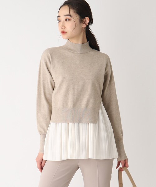 OPAQUE.CLIP（オペークドットクリップ）の「◆【3WAY】プリーツレイヤードニット（ニット/セーター・レディース・ブラック/ライトベージュ/ブルー/グレー・36/38/40）」の13枚目の写真