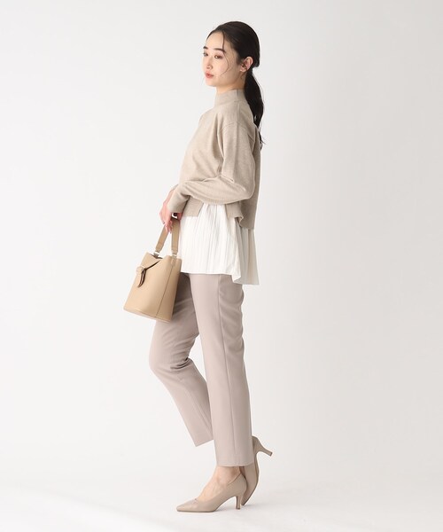 OPAQUE.CLIP（オペークドットクリップ）の「◆【3WAY】プリーツレイヤードニット（ニット/セーター・レディース・ブラック/ライトベージュ/ブルー/グレー・36/38/40）」の15枚目の写真