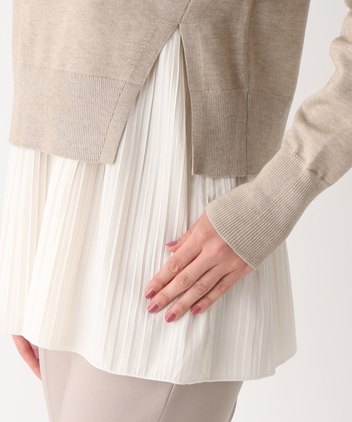 OPAQUE.CLIP（オペークドットクリップ）の「◆【3WAY】プリーツレイヤードニット（ニット/セーター・レディース・ブラック/ライトベージュ/ブルー/グレー・36/38/40）」の17枚目の写真