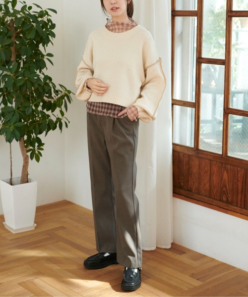 FREE'S MART（フリーズマート）の「【Sシリーズ対応】起毛ストレートフレアパンツ（その他パンツ・レディース・ブラック/ブラウン/ホワイト/ピンク・MEDIUM/SMALL/X-SMALL）」の17枚目の写真