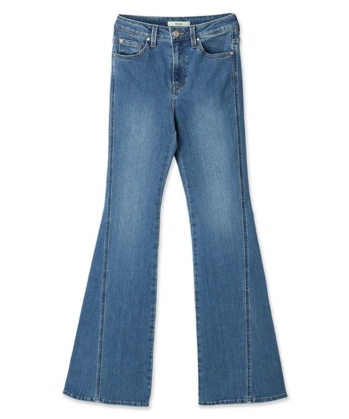 Guess(ゲス)の「Out-Seam Incision Deformed Flare Brush Cut Denim Pants(デニムパンツ・レディース・ダークブルー・24inch/25inch/26inch/27inch/28inch)」の3枚目の写真