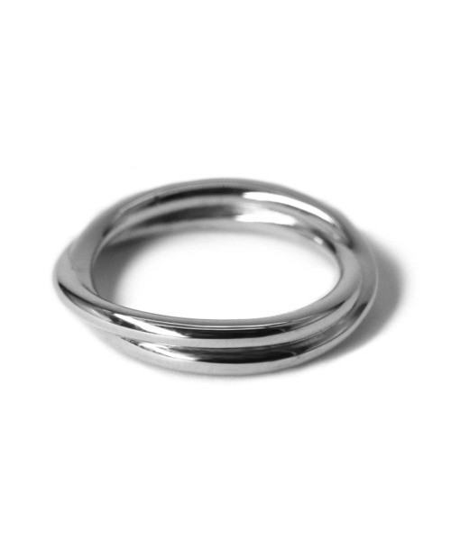 LHME（エルエイチエムイー）の「LHME スリムクロスリング/サージカルステンレス316L（金属アレルギー対応）（リング・レディース・シルバー/イエローゴールド・9号/11号/13号/15号）」の4枚目の写真