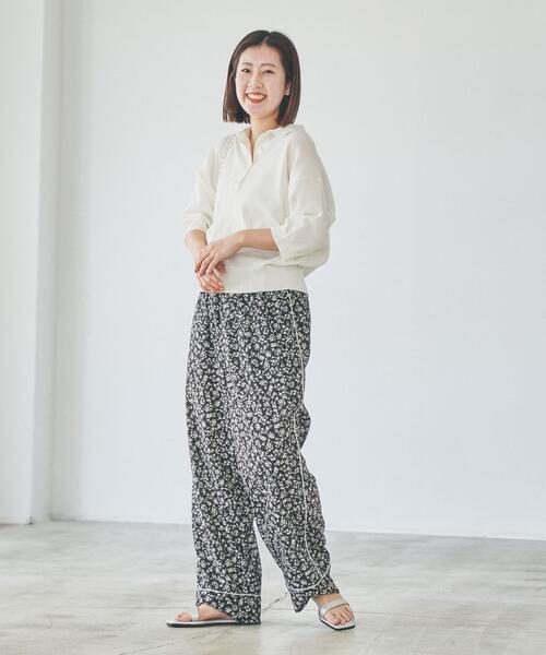 coen(コーエン)の「サラコ5分袖ポロサマーニット(ポロシャツ・レディース・ホワイト/ライトグレー/ブラック/ベージュ・M/L)」の21枚目の写真