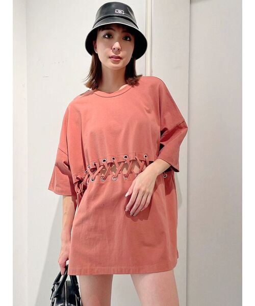 GYDA（ジェイダ）の「2WAYウエストレースアップシャツ（Tシャツ/カットソー・レディース・ブラック/オフホワイト/オレンジ系その他3・FREE）」の20枚目の写真