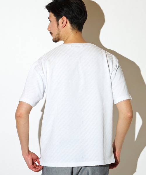 UNION STATION（ユニオンステーション）の「シェブロン柄リンクスジャガードクルーT（Tシャツ/カットソー・メンズ・ブラック/ホワイト/ピンク/ベージュ・LL/L/M）」の6枚目の写真