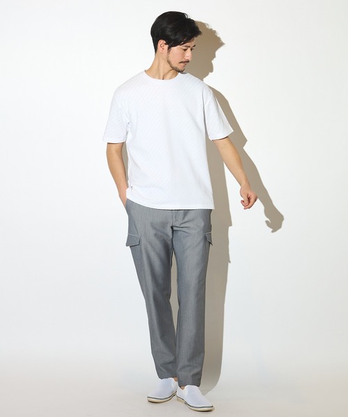 UNION STATION（ユニオンステーション）の「シェブロン柄リンクスジャガードクルーT（Tシャツ/カットソー・メンズ・ブラック/ホワイト/ピンク/ベージュ・LL/L/M）」の16枚目の写真