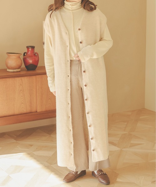 Ambre Neige(アンブルネージュ)の「3WAYボタンニットワンピース/【WEB/EC限定商品】(ワンピース・レディース・アイボリー/ダークブラウン/モカ・FREE)」の8枚目の写真