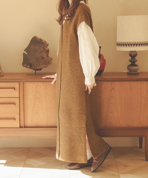 Ambre Neige(アンブルネージュ)の「3WAYボタンニットワンピース/【WEB/EC限定商品】(ワンピース・レディース・アイボリー/ダークブラウン/モカ・FREE)」の11枚目の写真