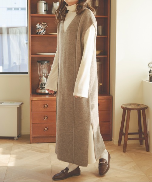 Ambre Neige(アンブルネージュ)の「3WAYボタンニットワンピース/【WEB/EC限定商品】(ワンピース・レディース・アイボリー/ダークブラウン/モカ・FREE)」の19枚目の写真