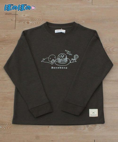 Hi! ONLINE STORE(ハイオンラインストア)の「【ぼのぼの】ぼのぼの&シマリスくん パンケーキスウェットロンT(スウェット・レディース・サックスブルー/ピンク/ブルー/チャコールグレー/オートミール/ライトグリーン・M/L/LL)」の15枚目の写真