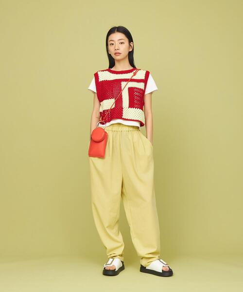 CITEN（シテン）の「＜CITEN＞クロシェ ニット ベスト（ベスト・レディース・レッド/ブラック・FREE）」の3枚目の写真