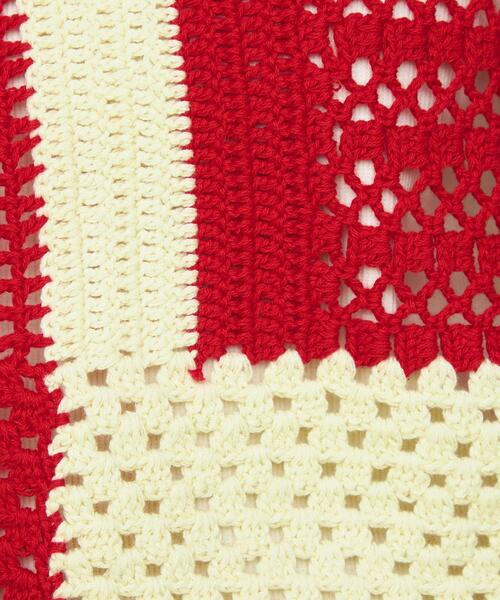 CITEN（シテン）の「＜CITEN＞クロシェ ニット ベスト（ベスト・レディース・レッド/ブラック・FREE）」の9枚目の写真