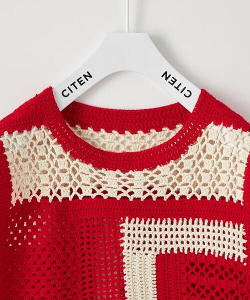 CITEN（シテン）の「＜CITEN＞クロシェ ニット ベスト（ベスト・レディース・レッド/ブラック・FREE）」の13枚目の写真