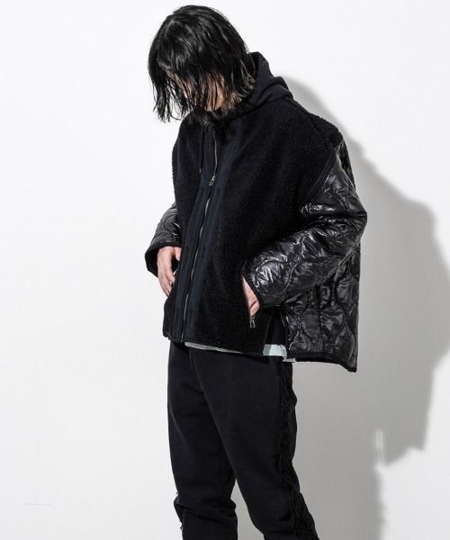 FACETASM（ファセッタズム）の「【FACETASM】ZIPPER SHERPA QUILTED LINER JACKET（その他アウター・メンズ・ブラック・4）」の3枚目の写真