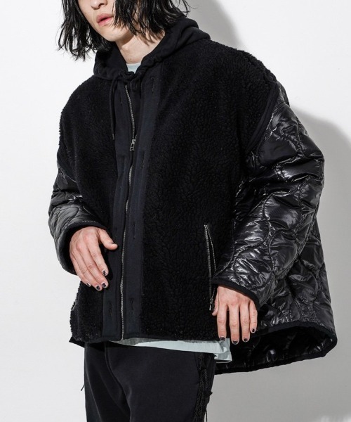 FACETASM（ファセッタズム）の「【FACETASM】ZIPPER SHERPA QUILTED LINER JACKET（その他アウター・メンズ・ブラック・4）」の8枚目の写真
