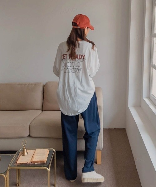 Dalfwin（ダールフィン）の「GET READYロゴオーバーサイズ長袖 Tシャツ（Tシャツ/カットソー・レディース・ホワイト/チャコールグレー/ライトブルー・FREE）」の10枚目の写真