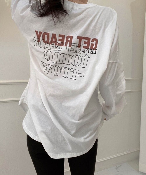 Dalfwin（ダールフィン）の「GET READYロゴオーバーサイズ長袖 Tシャツ（Tシャツ/カットソー・レディース・ホワイト/チャコールグレー/ライトブルー・FREE）」の6枚目の写真