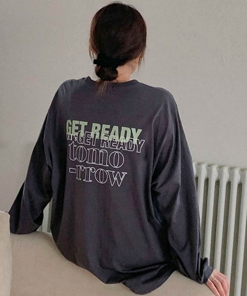 Dalfwin（ダールフィン）の「GET READYロゴオーバーサイズ長袖 Tシャツ（Tシャツ/カットソー・レディース・ホワイト/チャコールグレー/ライトブルー・FREE）」の8枚目の写真