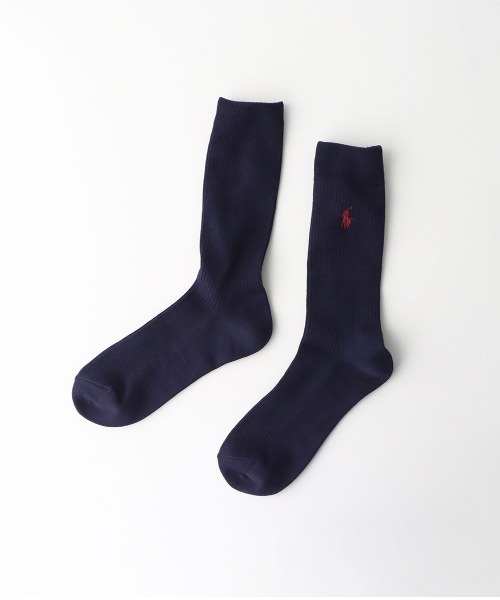 POLO RALPH LAUREN メンズ 消臭加工 ワンポイント リブソックス