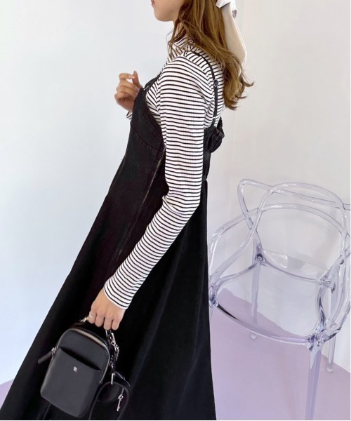 セール】【WEB限定カラー有】コルセット見えデニムキャミワンピース