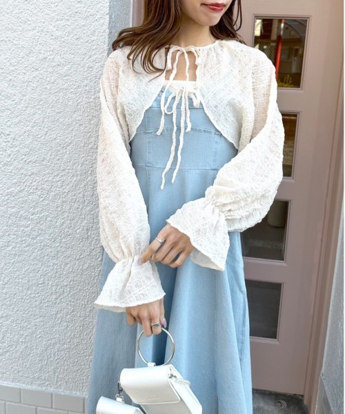 OLIVE des OLIVE（オリーブデオリーブ）の「【WEB限定カラー有】コルセット見えデニムキャミワンピース（ワンピース・レディース・サックスブルー/ワンウォッシュ/ブラック・FREE）」の17枚目の写真